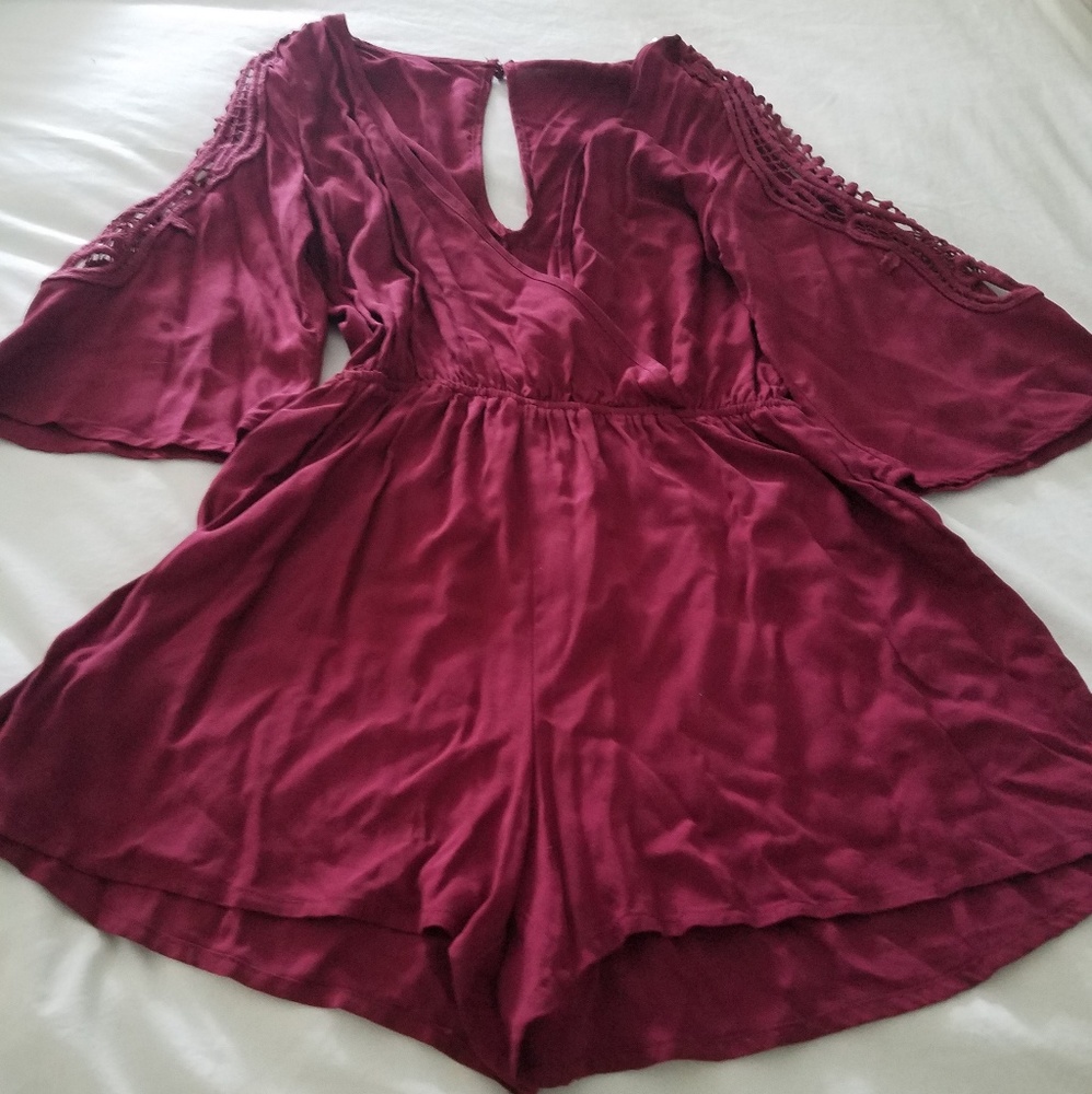 Charlotte Russe Burgundy Romper